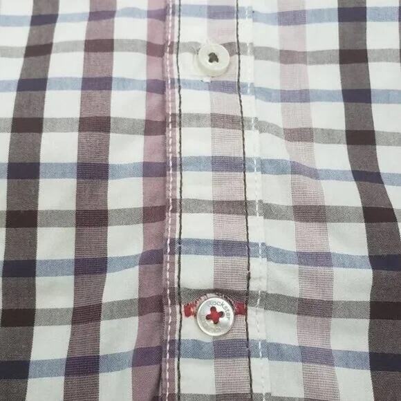 Rockstar Jeans Plaid Checks Shirt Snap Button Contrast Roll tab Rare Unique XS S - Picture 7 of 10